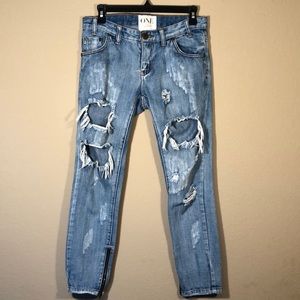 One Teaspoon Trashed Free Birds Jeans